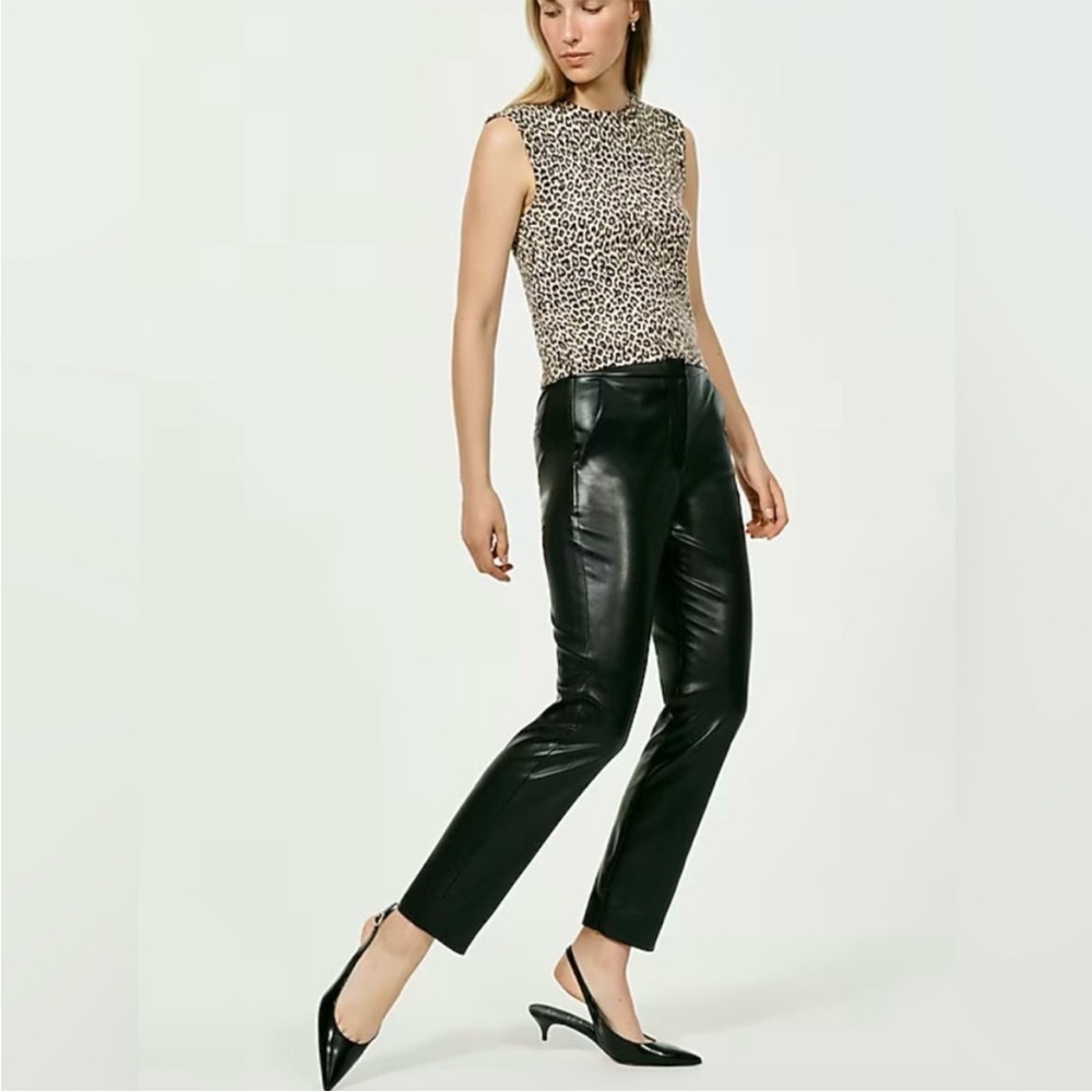 J.Crew Kate Straight-Leg Faux Leather Pants | Black | NWOT | Size 4